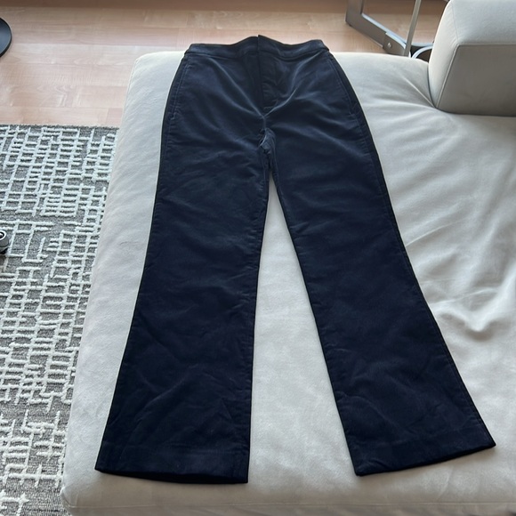 New Joie Duke High Waist Crop Kick Flare Corduroy Pants (Midnight Blue) Size 00 - Picture 2 of 6
